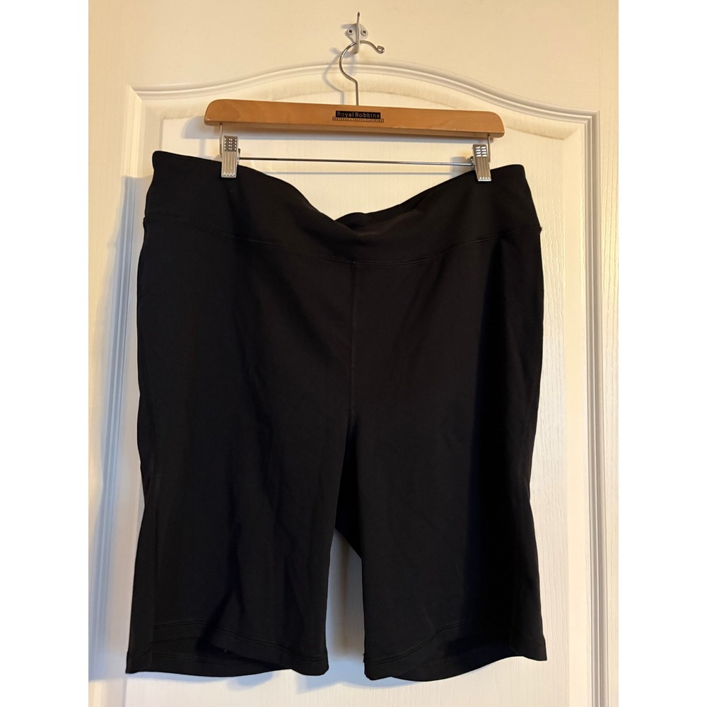 J.Crew Weekend High-Rise Biker Short Black Signature‎ Flex AJ644 Womens 2X NEW